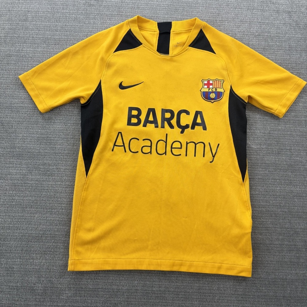 Nike FC Barcelona Barça Academy Training Jersey Kids Large Yellow #74 Austin TX